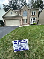 Gutter installation on Wheatridge Drive in Germantown, MD